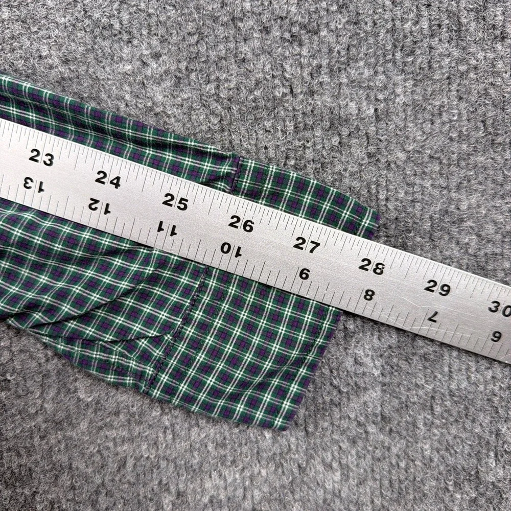 Ralph Lauren Button Down Shirt Kids L 16/18 Green Plaid Long Sleeve Preppy